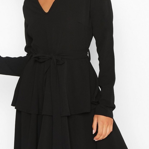 Woven Belted Tiered Hem Skater Dress - Picture 2 of 3